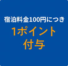 宿泊料金100円につき1ポイント付与